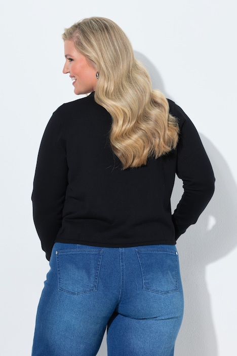 Strickjacke, Straight Fit, Schmuckknopf, Langarm