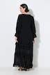 Robe maxi taille empire, coupe évasée, décolleté rond et manches longues « ballon »