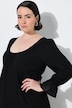 Robe maxi taille empire, coupe évasée, décolleté rond et manches longues « ballon »