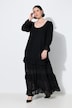 Robe maxi taille empire, coupe évasée, décolleté rond et manches longues « ballon »