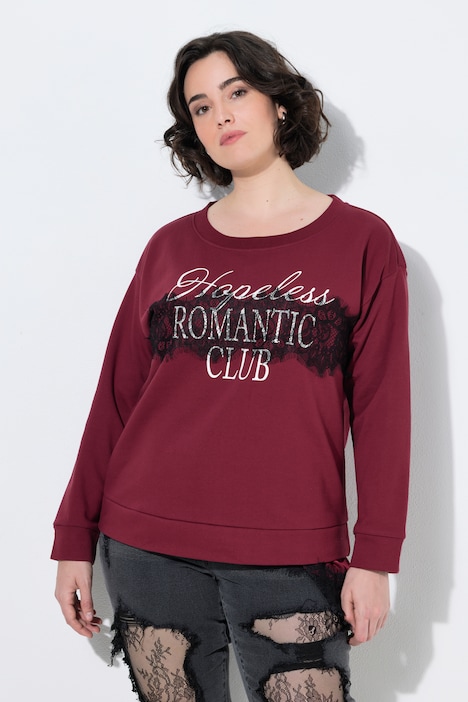 Sweatshirt, Schriftmotiv, Oversized, Rundhals, Langarm