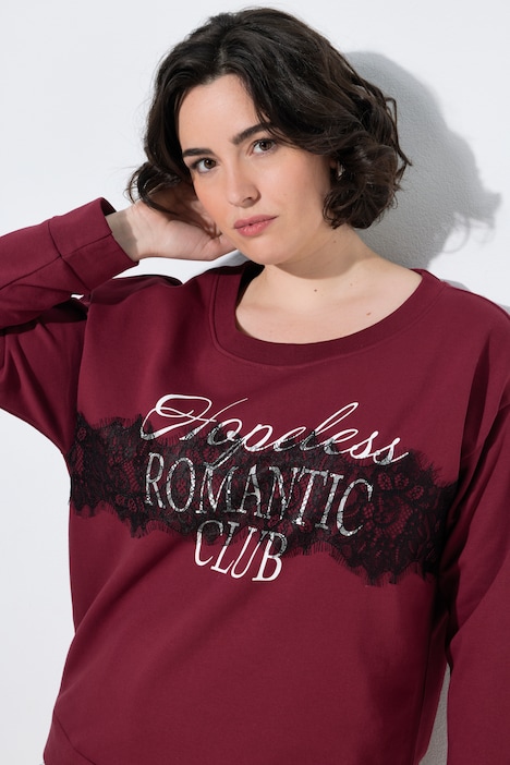 Sweatshirt, Schriftmotiv, Oversized, Rundhals, Langarm