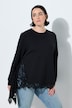 Bluza, efekt warstw, wydłużone boki, okrągły dekolt, długi rękaw