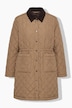 Manteau matelassé, coupe trapèze, col en velours côtelé, cordon de serrage à la taille