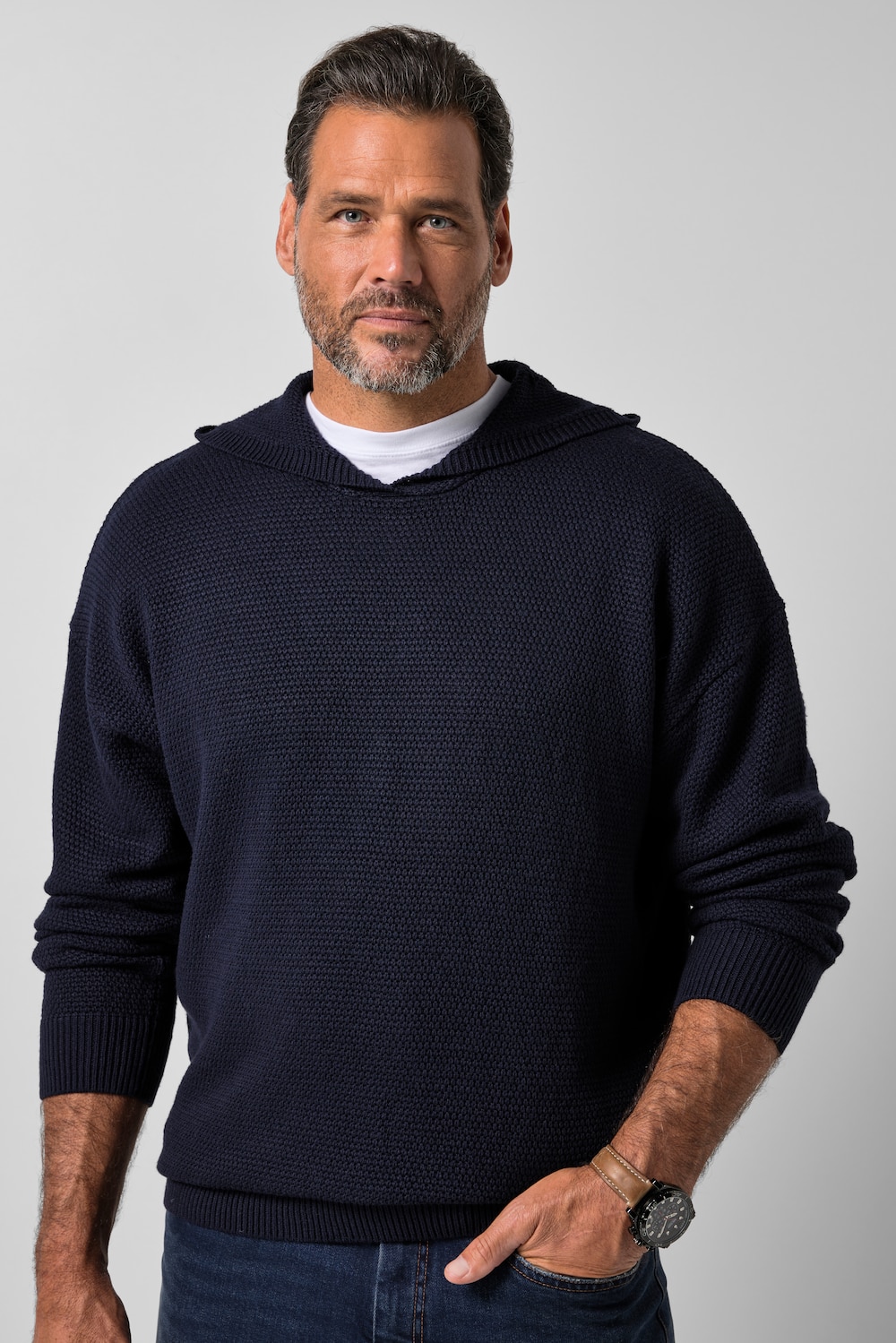 Hoodie, Grobstrick, Kapuzenpullover, bis 7 XL