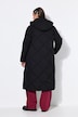 Long-Steppmantel, O-Shape, Kapuze, Zipper