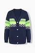 Strickjacke, Norwegermuster, V-Ausschnitt, Langarm