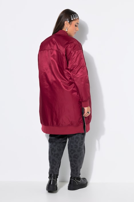 Blousonmantel, O-Shape, Leo-Futter, Seitenschlitze mit Zipper