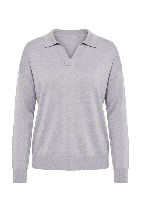 Polo-Pullover, Loose Fit, Polokragen mit V-Ausschnitt