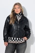 Veste de motard aspect cuir, col montant et manches longues