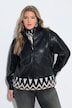 Veste de motard aspect cuir, col montant et manches longues