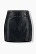 Skort, Lederoptik, Ziernieten, Komfortbund