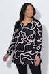 Longshirt, grafischer Druck, A-Linie, Tunika-Ausschnitt, Langarm