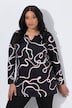 Longshirt, grafischer Druck, A-Linie, Tunika-Ausschnitt, Langarm