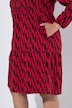 Kleid, gemustert, A-Linie, V-Ausschnitt, Langarm
