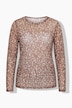 Mesh-skjorte, slim fit, rund hals, lange ermer
