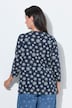 Snowflake Print Pleated Neckline Tee