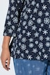 Snowflake Print Pleated Neckline Tee