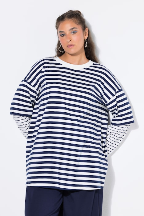 Longsleeve, Oversize Shape, Ringel, Layering-Ärmel