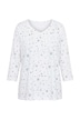Shirt, Schneeflocken, A-Linie, V-Ausschnitt, 3/4-Arm