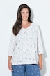 Shirt, Schneeflocken, A-Linie, V-Ausschnitt, 3/4-Arm