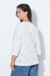 Shirt, Schneeflocken, A-Linie, V-Ausschnitt, 3/4-Arm