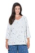 Shirt, Schneeflocken, A-Linie, V-Ausschnitt, 3/4-Arm