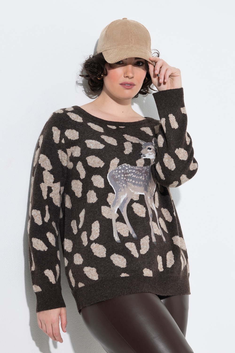 Pullover, Rehkitz, Rundhalsausschnitt, Langarm