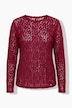 Spitzen-Shirt, Slim Shape, Langarm