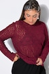 Spitzen-Shirt, Slim Shape, Langarm