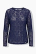 Spitzen-Shirt, Slim Shape, Langarm