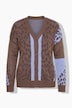 Vest, losse pasvorm, motiefmix met luipaardprint, lange mouwen