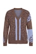 Strickjacke, Loose Fit, Leo-Mustermix, Langarm