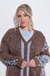 Vest, losse pasvorm, motiefmix met luipaardprint, lange mouwen