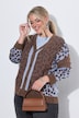 Vest, losse pasvorm, motiefmix met luipaardprint, lange mouwen