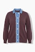 Strickjacke, Straight Fit, Jeans-Kragen und -Knopfleiste