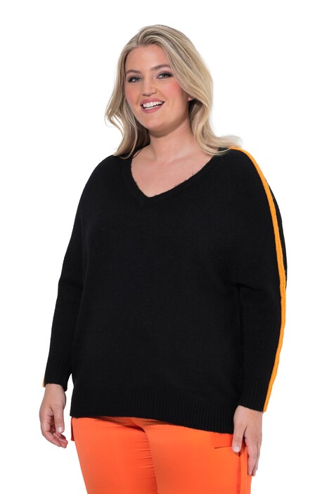 Pullover, bequemer Fit, Raglanärmel, farbiges Piping