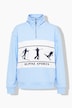 Sweatshirt, Ski-Motive, Oversized, Troyerkragen, Langarm