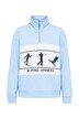 Sweatshirt, Ski-Motive, Oversized, Troyerkragen, Langarm