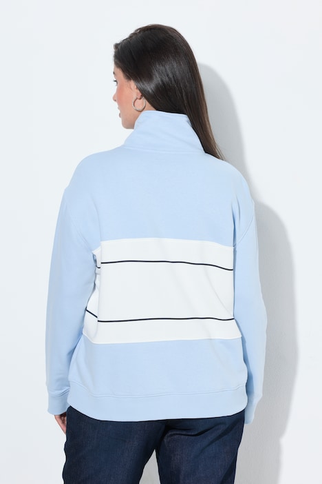 Sweatshirt, Ski-Motive, Oversized, Troyerkragen, Langarm