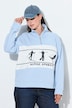 Sweatshirt, Ski-Motive, Oversized, Troyerkragen, Langarm