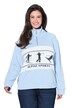 Sweatshirt, Ski-Motive, Oversized, Troyerkragen, Langarm