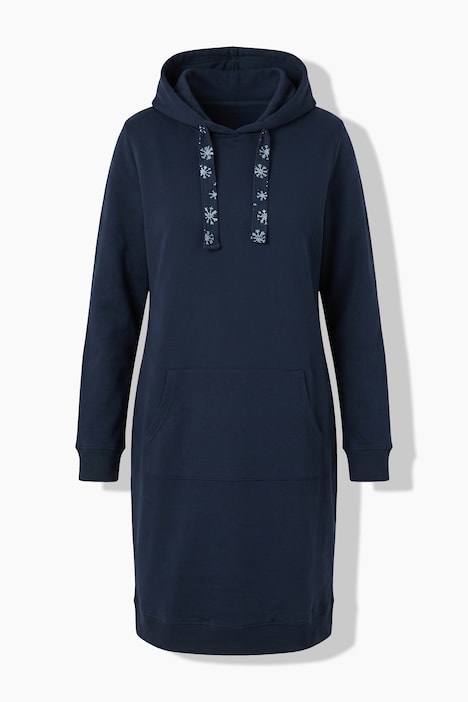 Sweatkleid, Kapuze, bedruckte Bänder, Langarm