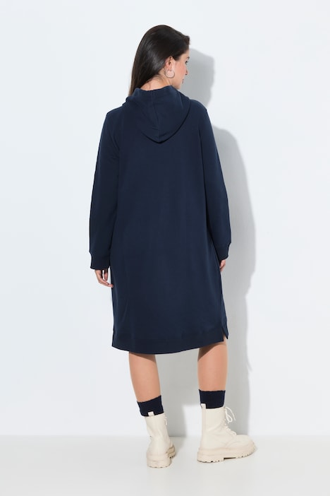 Sweatkleid, Kapuze, bedruckte Bänder, Langarm