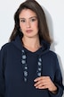 Sweatkleid, Kapuze, bedruckte Bänder, Langarm