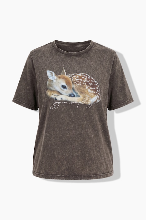 T-shirt, reekalfje, boxy, ronde hals, korte mouwen