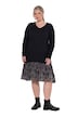 Pullover, A-Linie, leichter Strick, Langarm, Wellensaum