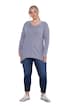Pullover, A-Linie, leichter Strick, Langarm, Wellensaum