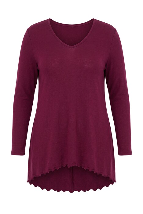 Pullover, A-Linie, leichter Strick, Langarm, Wellensaum