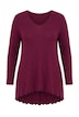 Pullover, A-Linie, leichter Strick, Langarm, Wellensaum